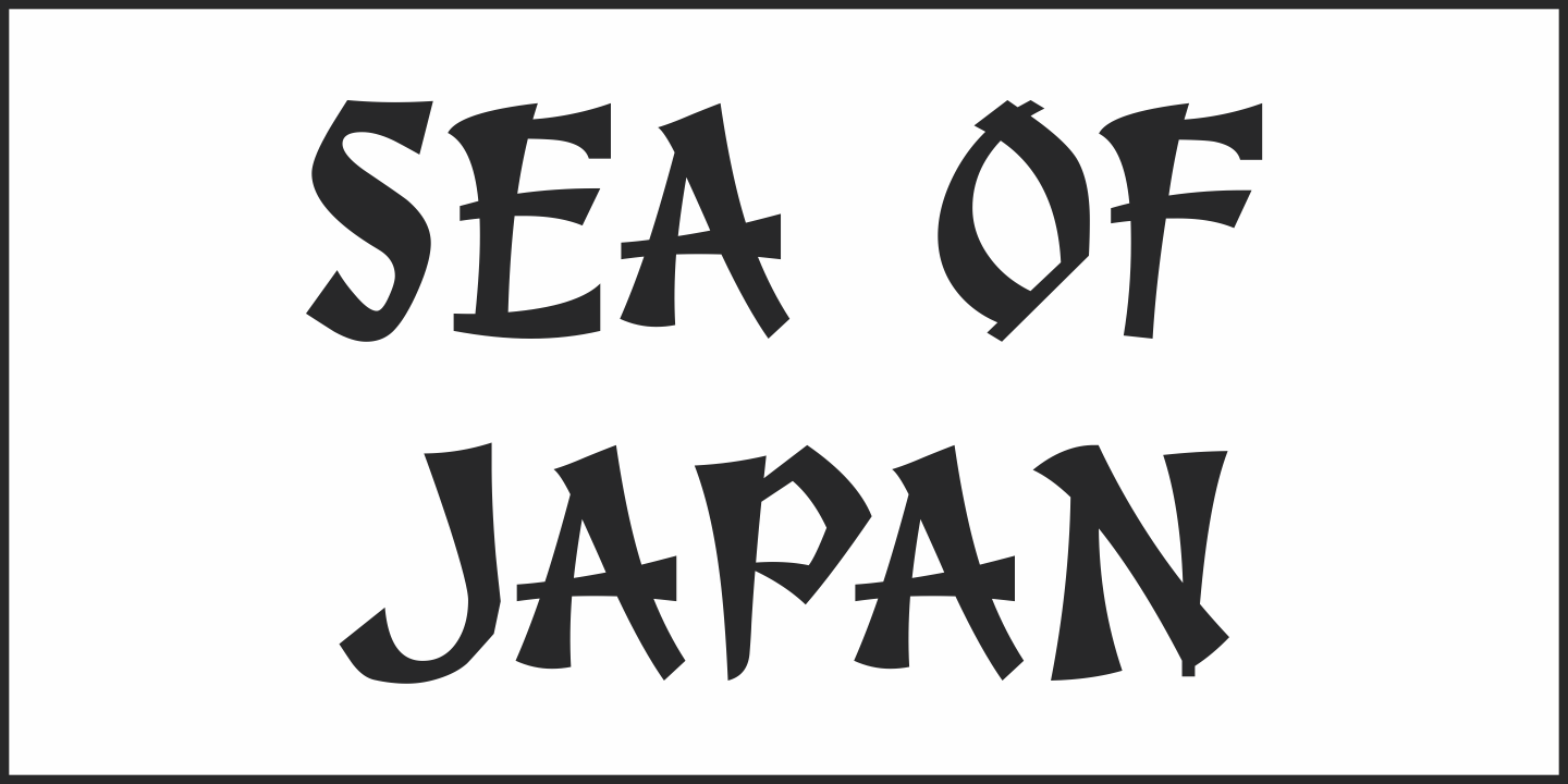 Ejemplo de fuente Sea of Japan JNL Oblique